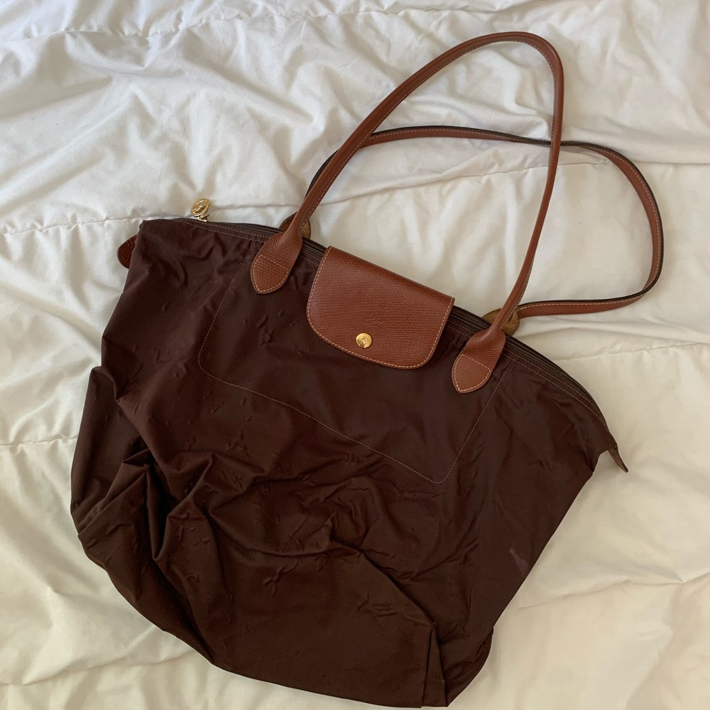 DAMAGED Brown Longchamp Large Satchel